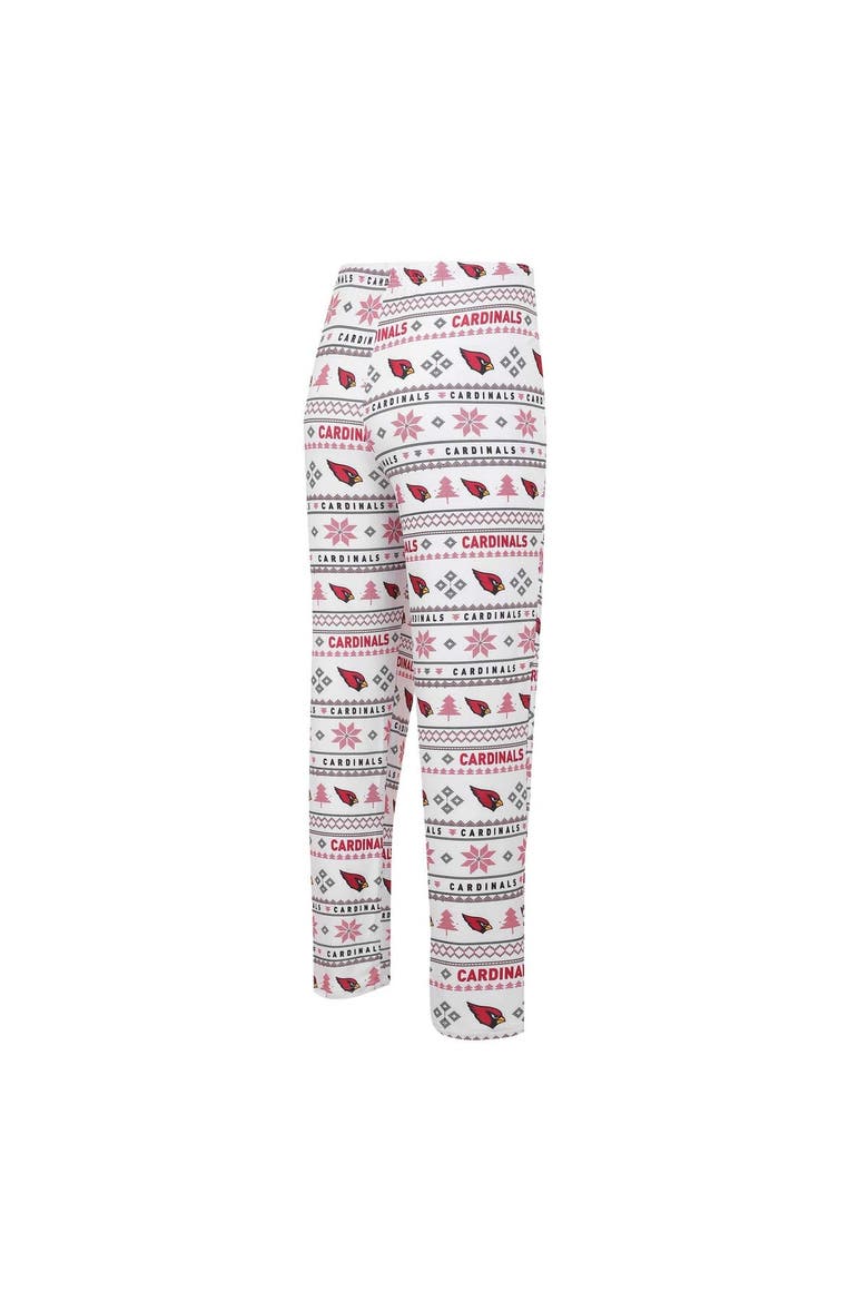 Men's Concepts Sport White/Cardinal Arizona Cardinals Tinsel Raglan Long Sleeve T-Shirt & Pants Sleep Set, Alternate, color, White