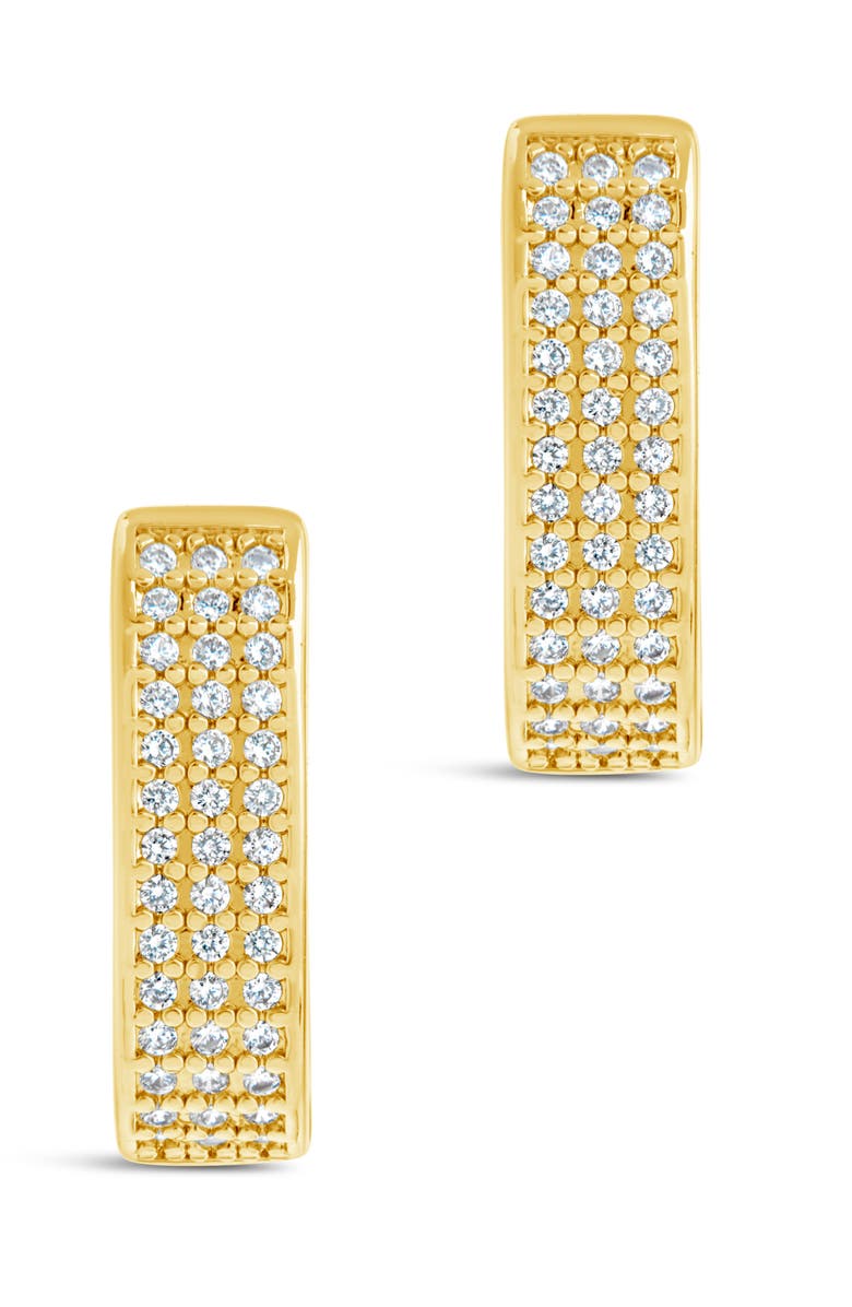 Sterling Forever Renee Hoop Earrings, Alternate, color, Gold