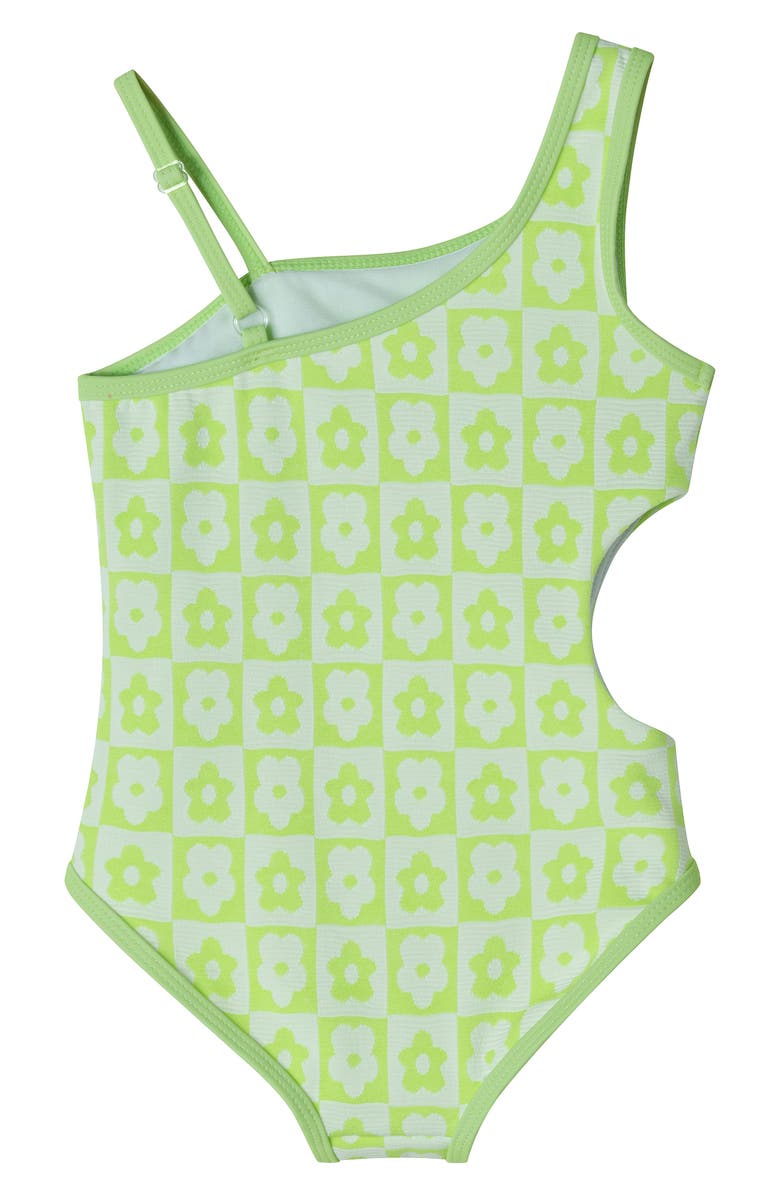 Andy & Evan Kids' Textured Cutout Floral One-Piece Swimsuit, Alternate, color,