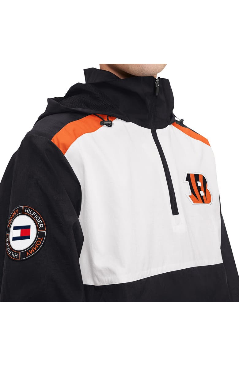 Tommy Hilfiger Men's Tommy Hilfiger Black/White Cincinnati Bengals Carter Half-Zip Hooded Top, Alternate, color, 