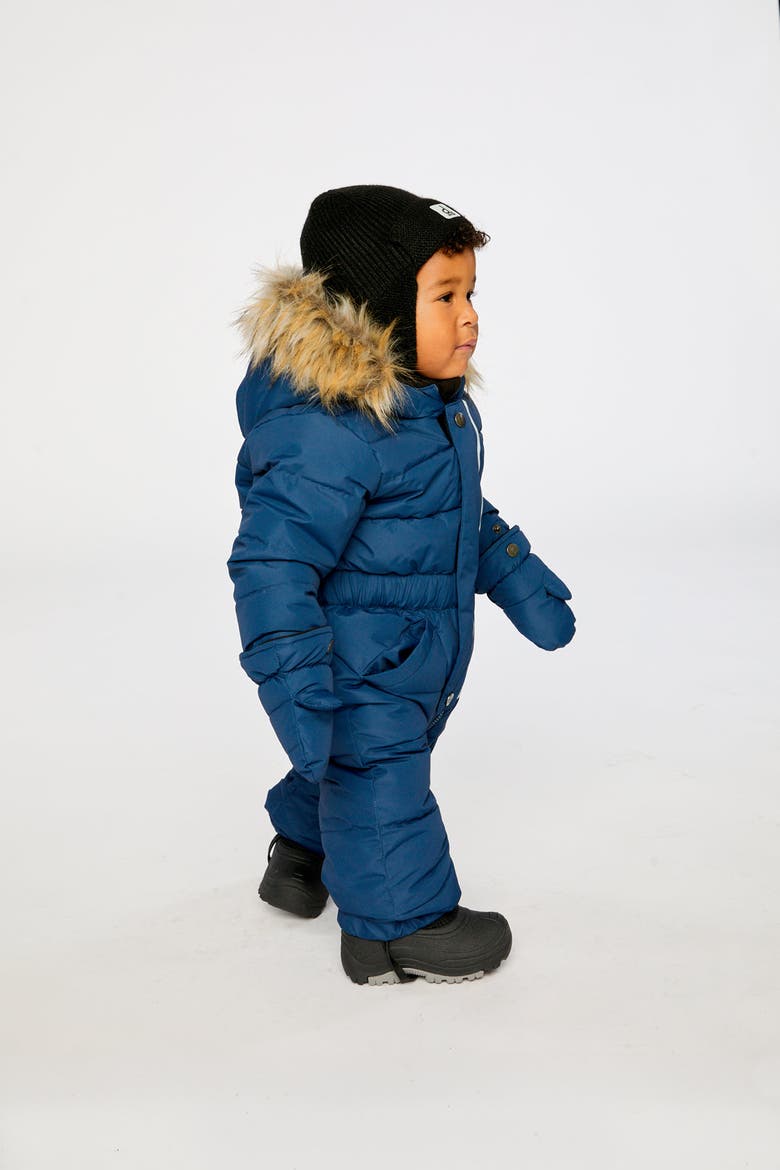 Quilted Fleece-Lined One Piece Snowsuit, Alternate, color, Dark Blue