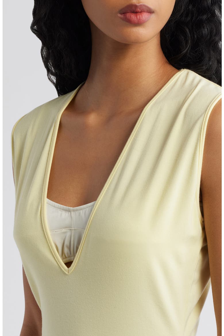 Tate Plunge Neck Midi Dress, Alternate, color, BUTTER YELLOW