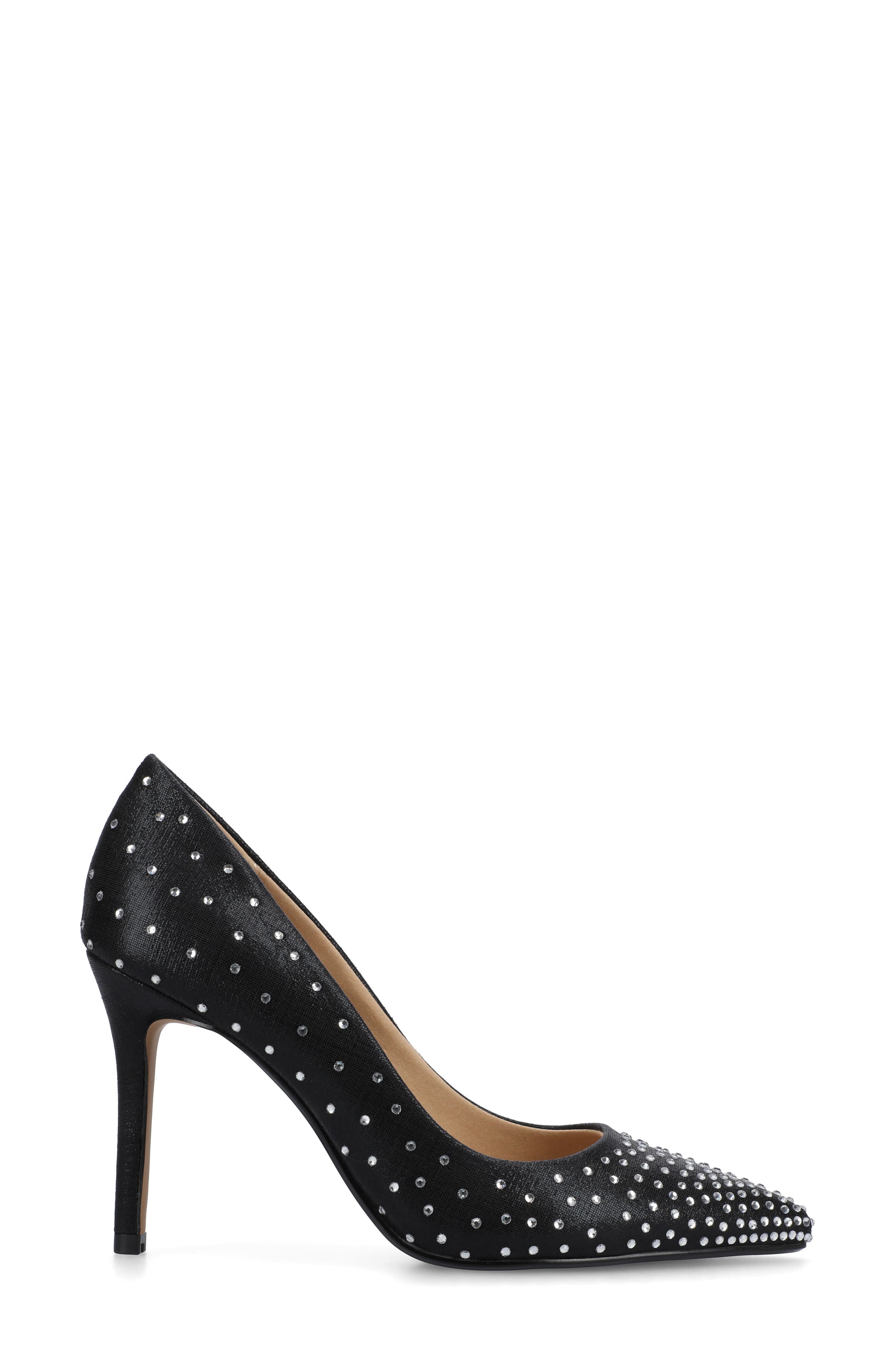 Journee Collection Embellished Pointed Toe Pump, Alternate, color, Black