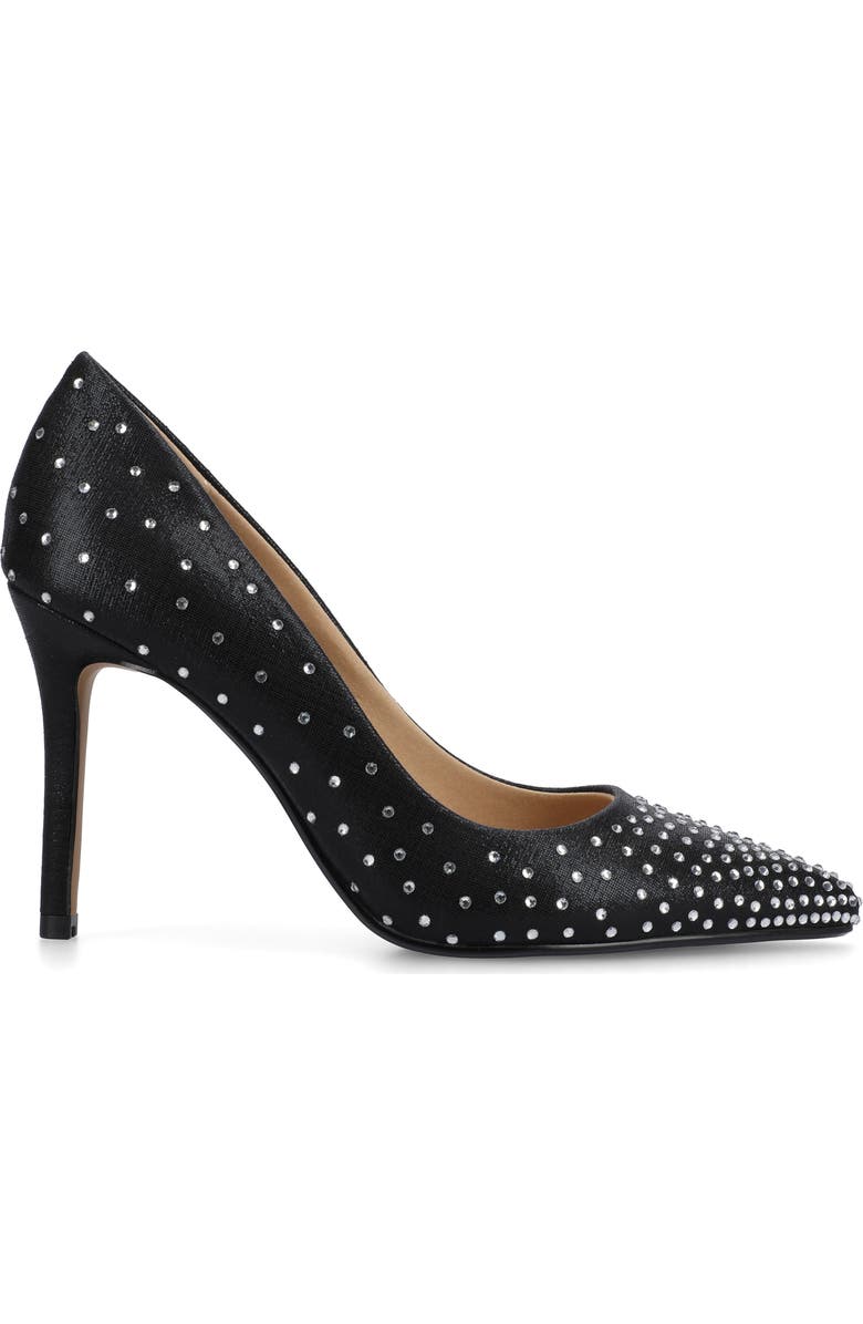 Journee Collection Embellished Pointed Toe Pump, Alternate, color, Black