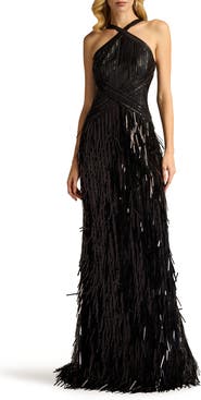 SHO by Tadashi Shoji Sequin & Tassel Detail Gown