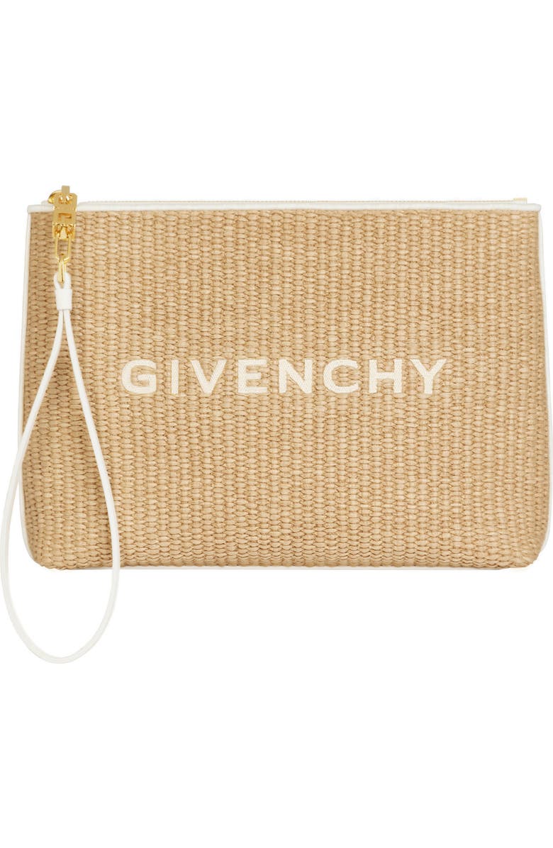 Givenchy Large Woven Raffia Pouch, Main, color,