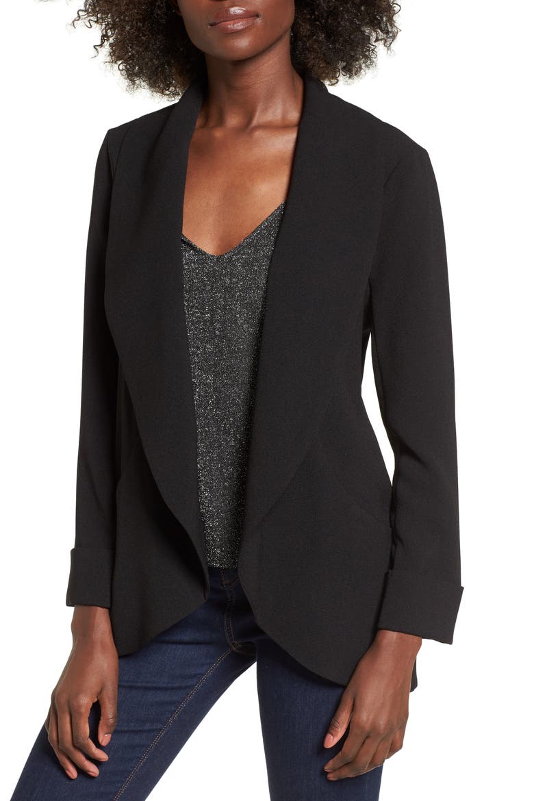 Cocoon Blazer, Main, color, BLACK