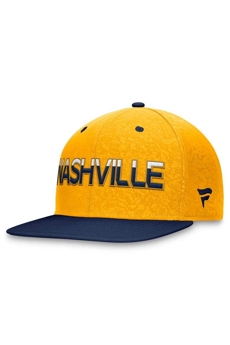 Men's Fanatics Branded  Navy/Gold Nashville Predators Authentic Pro Rink Two-Tone Snapback Hat, Alternate, color, Navy