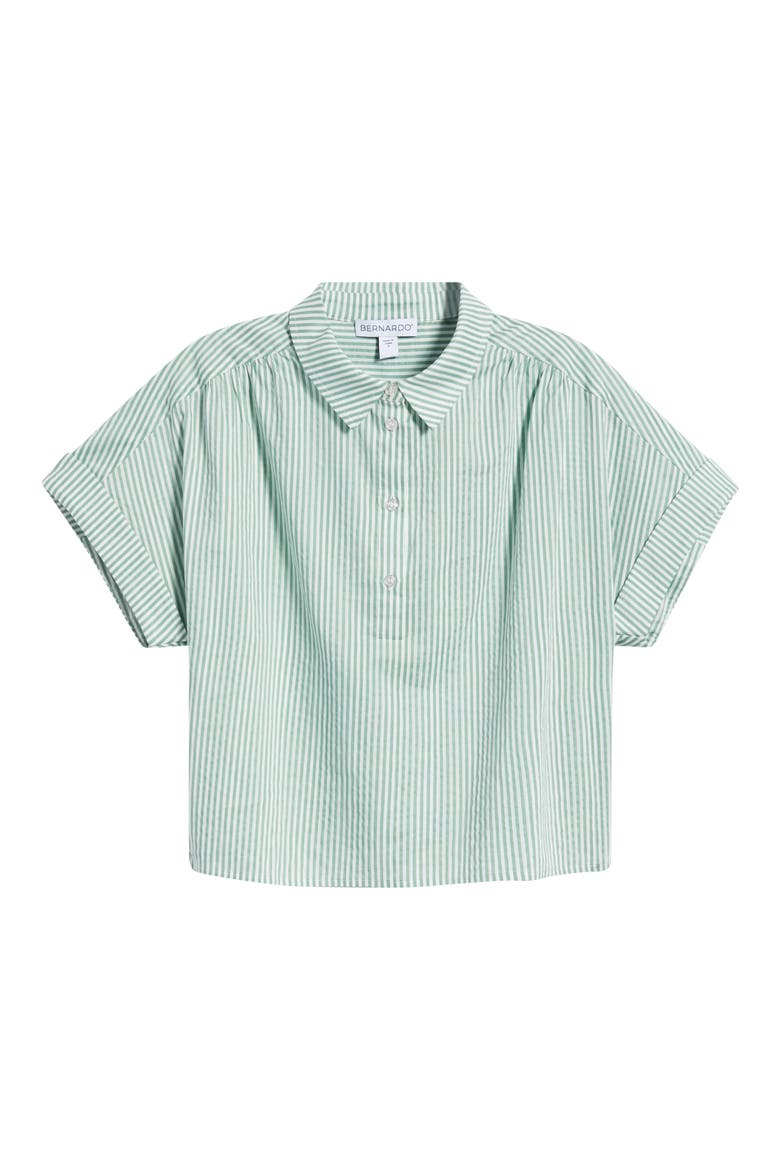 Stripe Popover Top, Alternate, color, GREEN STRIPE