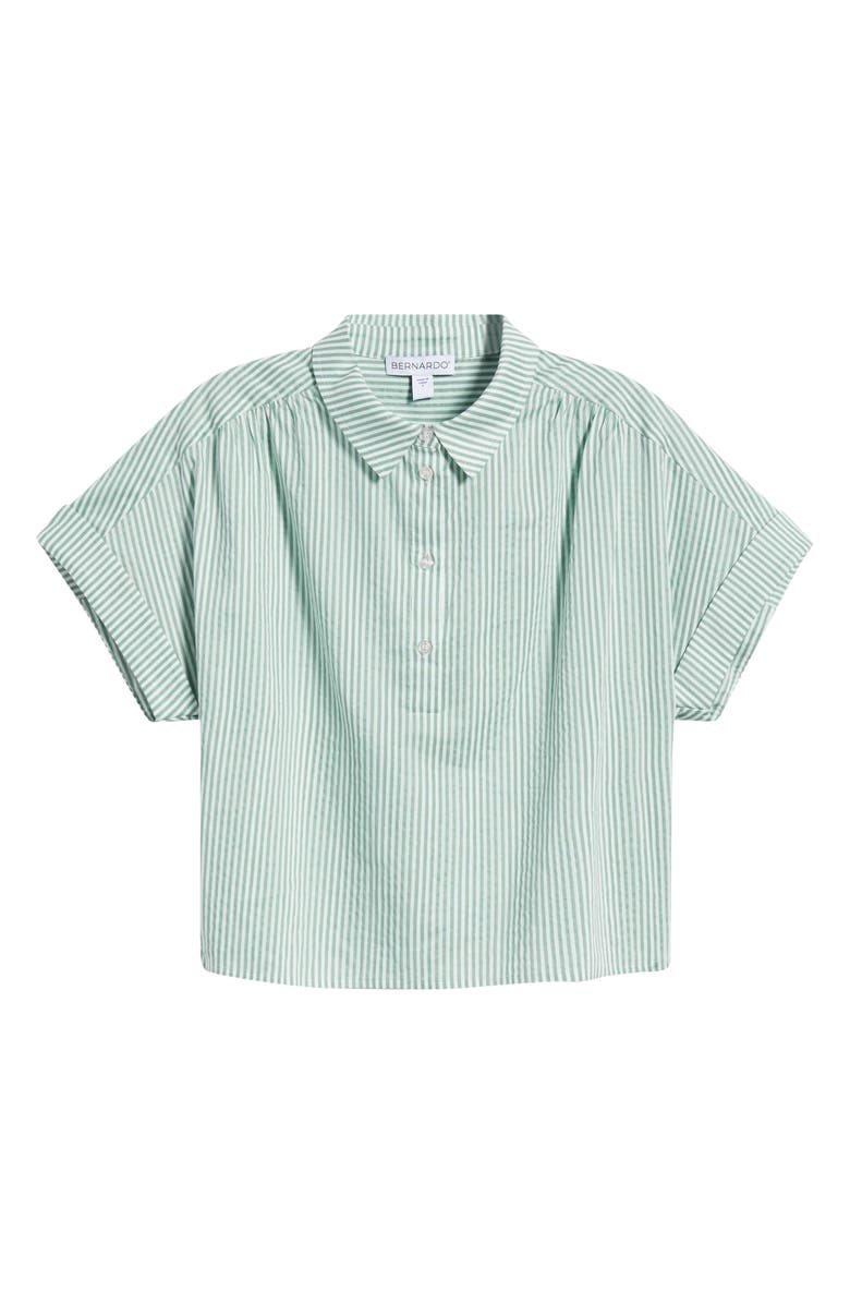 Bernardo Stripe Popover Top, Alternate, color, Green/ Bright White