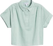 Bernardo Stripe Popover Top