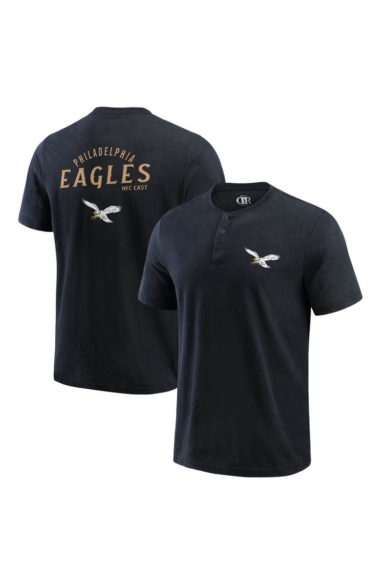 Darius Rucker Collection by Fanatics Men's Darius Rucker Collection by Fanatics Black Philadelphia Eagles Washed Henley T-Shirt, Main, color, 