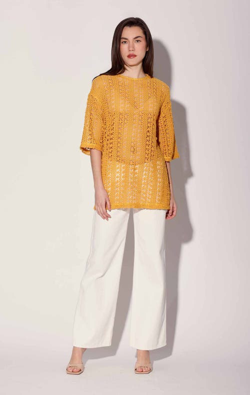Walter Baker Peyton Tunic In Havana Crochet Marigold