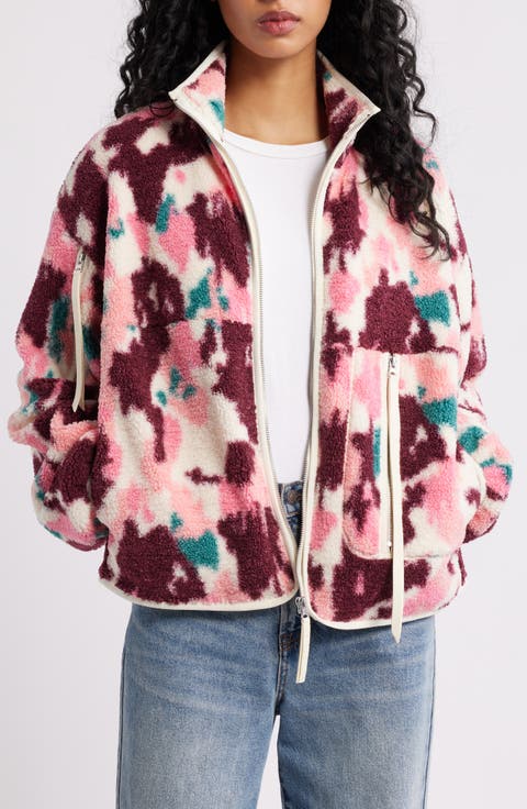 Marlene Splatter Print Fleece Jacket