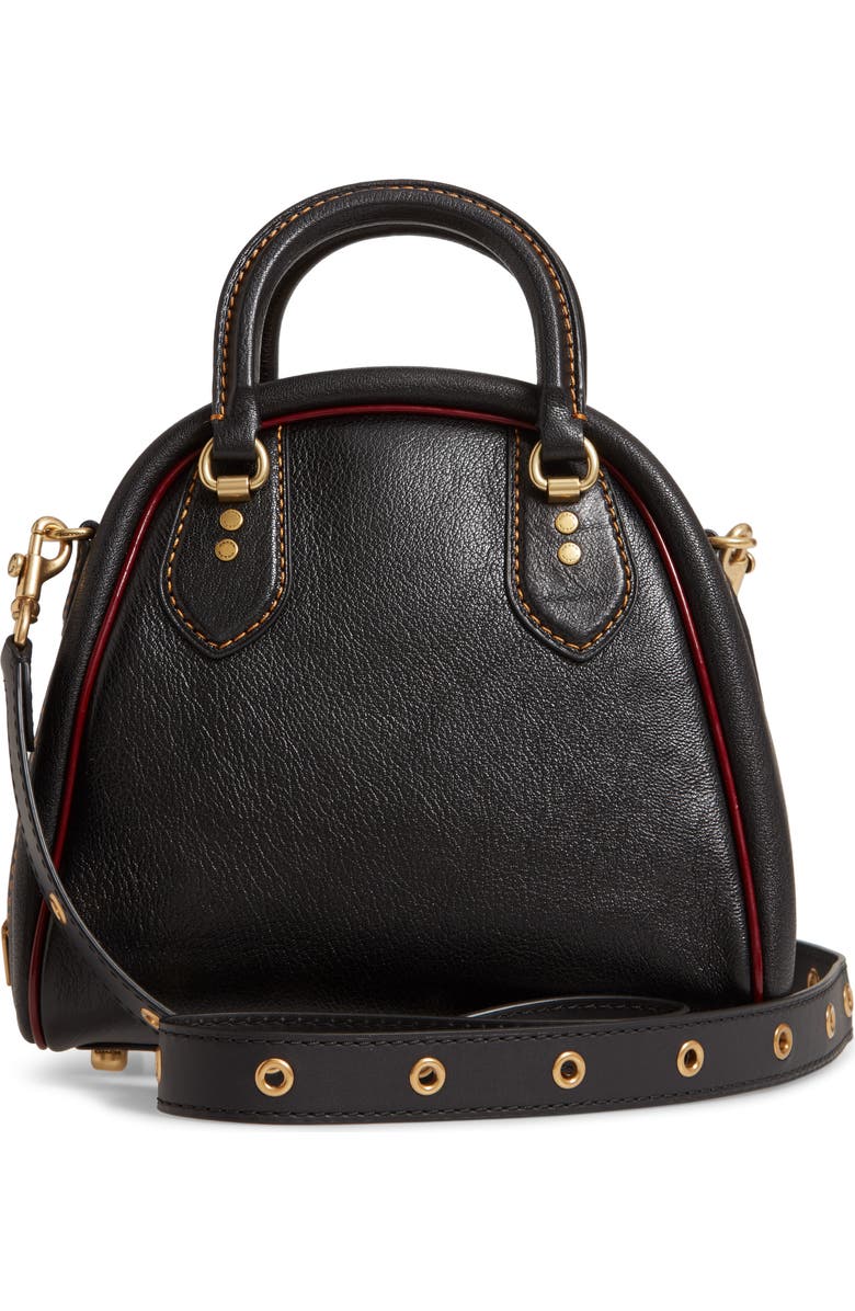 COACH Marleigh Goatskin Leather Dome Satchel, Alternate, color,