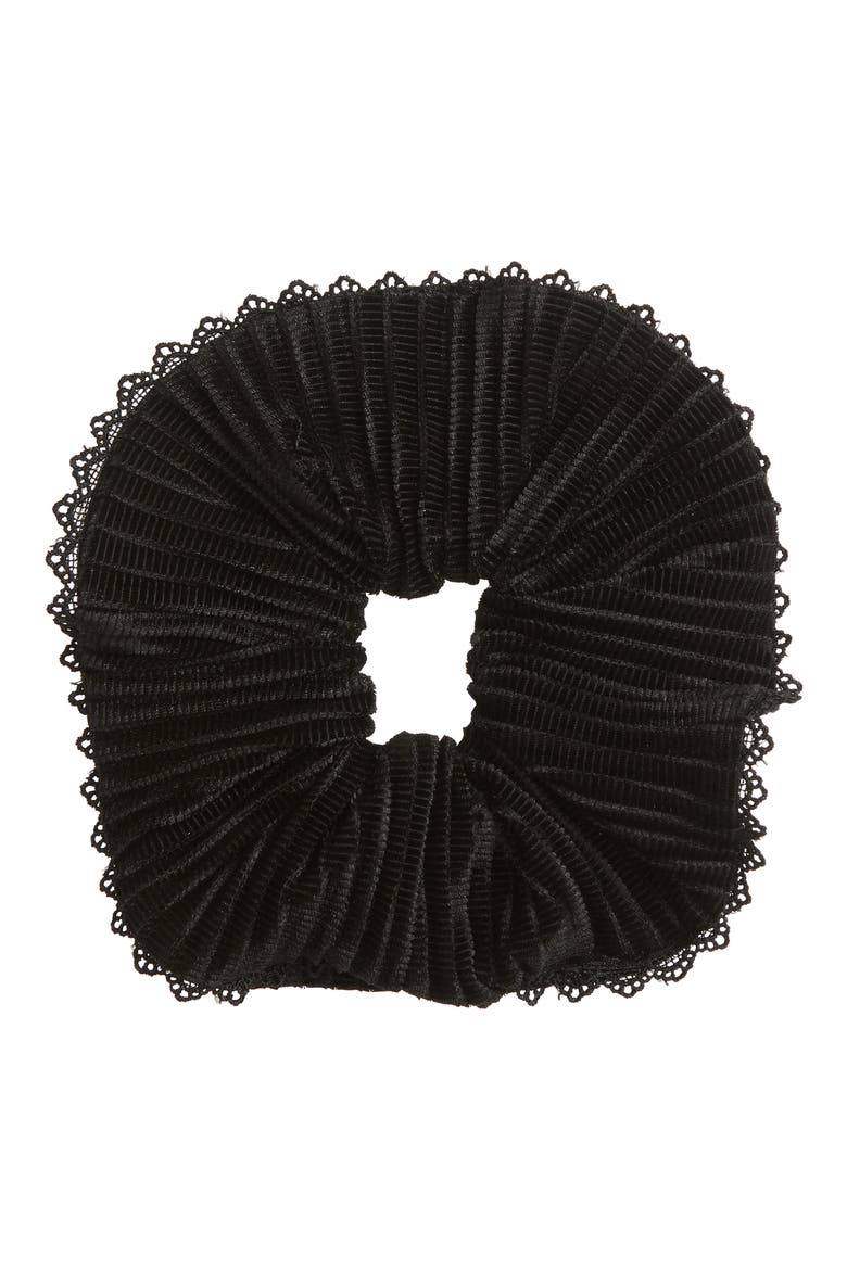 Oversized Velvet Scrunchie, Main, color, BLACK
