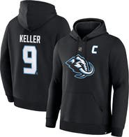 FANATICS Men's Fanatics Clayton Keller Black Utah Mammoth Authentic Stack Name & Number Hoodie