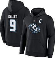 FANATICS Men's Fanatics Clayton Keller Black Utah Mammoth Authentic Stack Name & Number Hoodie