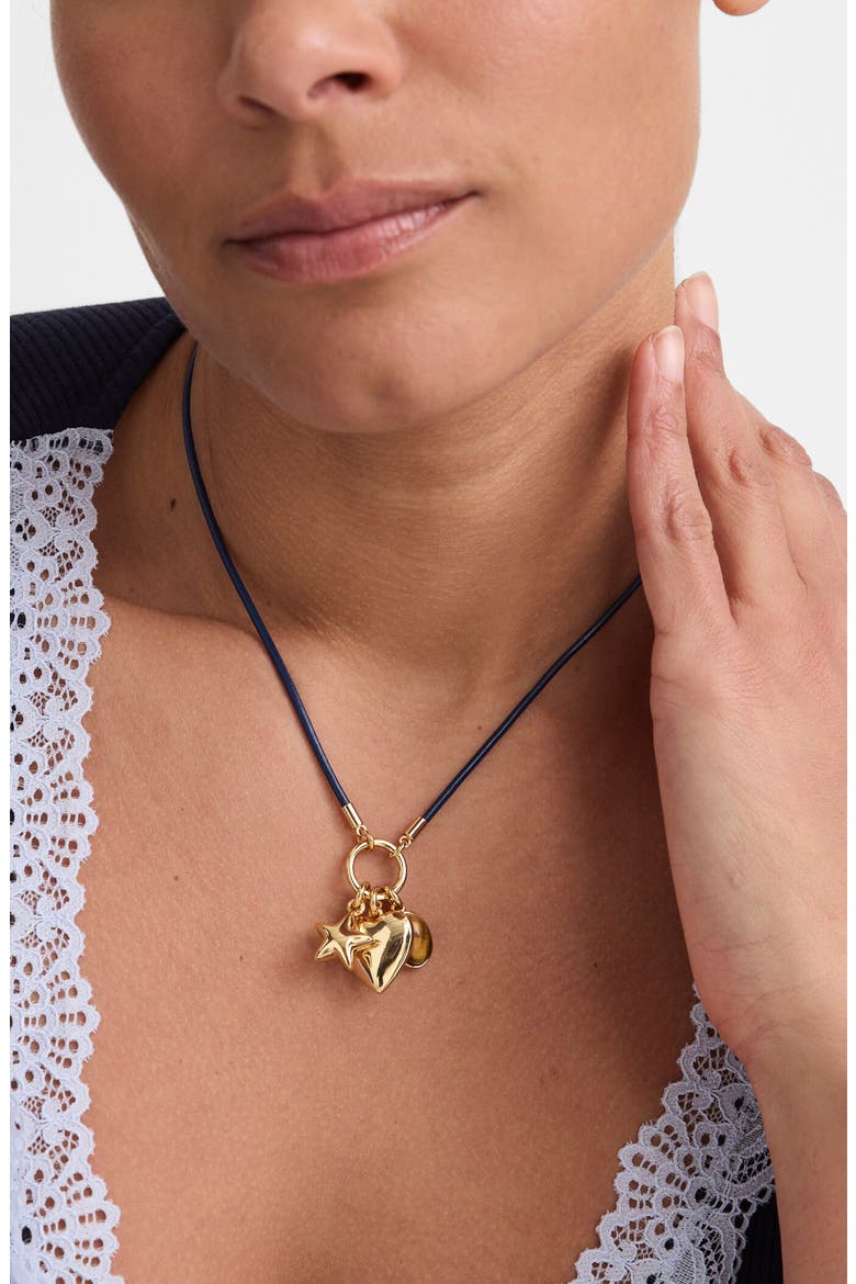 Heart Charm Cord Necklace, Alternate, color, ANTIQUE GOLD