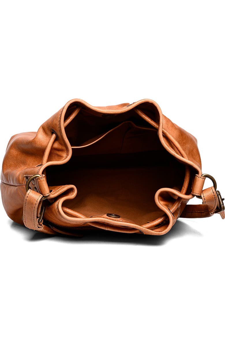 ROAN Zone Bucket Bag, Alternate, color, Cognac Napa