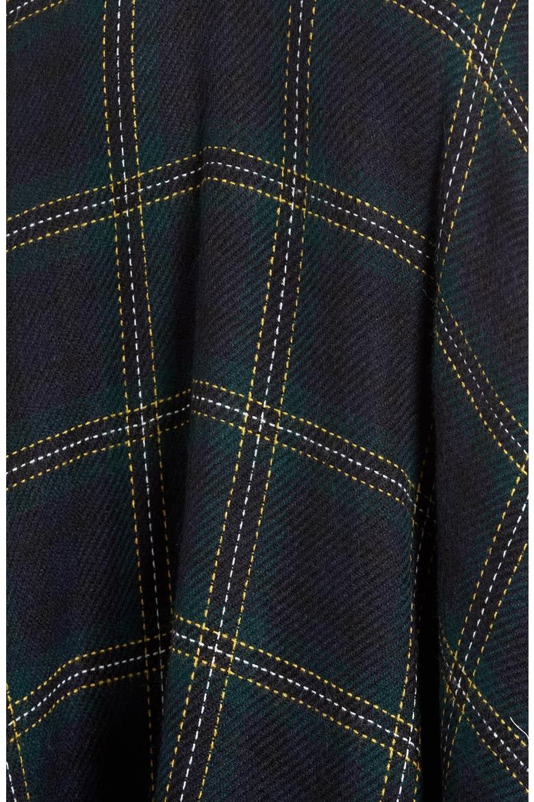 Reversible Plaid & Herringbone Cape, Alternate, color, INK
