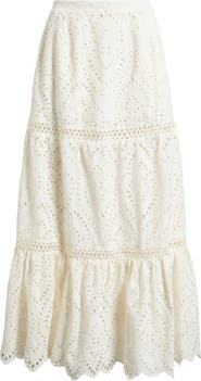 KITTENISH Eyelet Lace Maxi Skirt