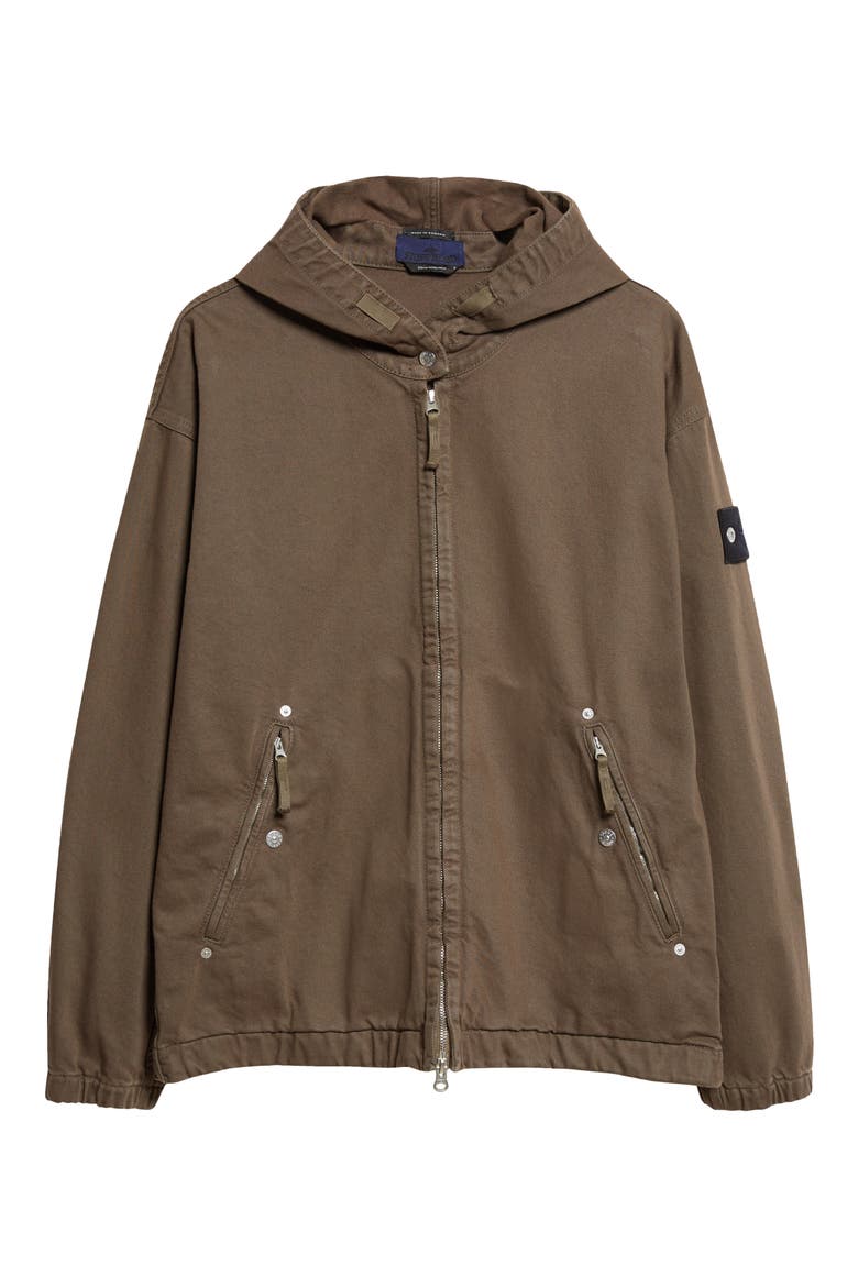 Short Cotton Twill Parka, Alternate, color, UMBER