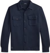 Polo Ralph Lauren Long Sleeve Double Knit Cotton Blend Camp Shirt