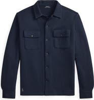 Polo Ralph Lauren Long Sleeve Double Knit Cotton Blend Camp Shirt