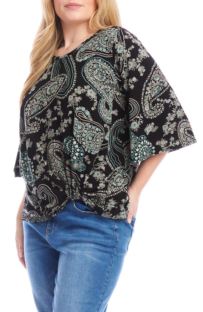 Karen Kane Print Flare Sleeve Top, Alternate, color, Paisley
