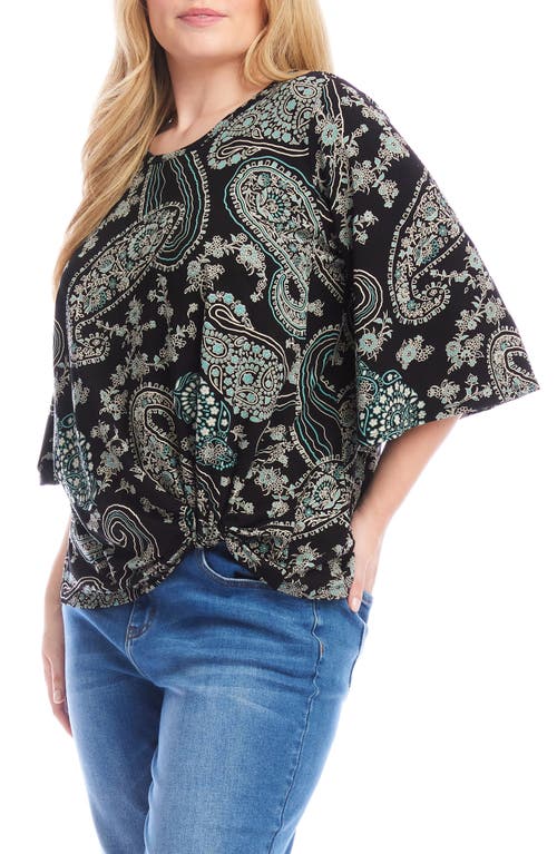 Karen Kane Print Flare Sleeve Top In Paisley