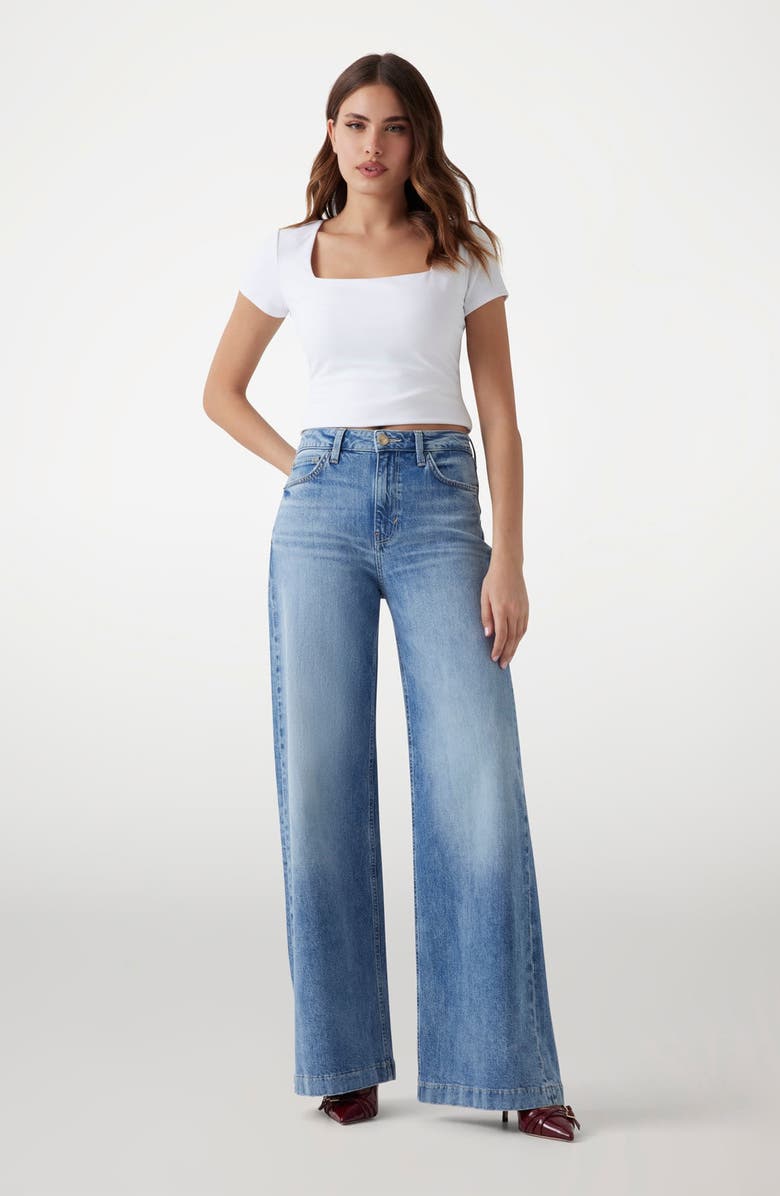 GUESS Bellagio High Waist Wide Leg Jeans, Alternate, color, 