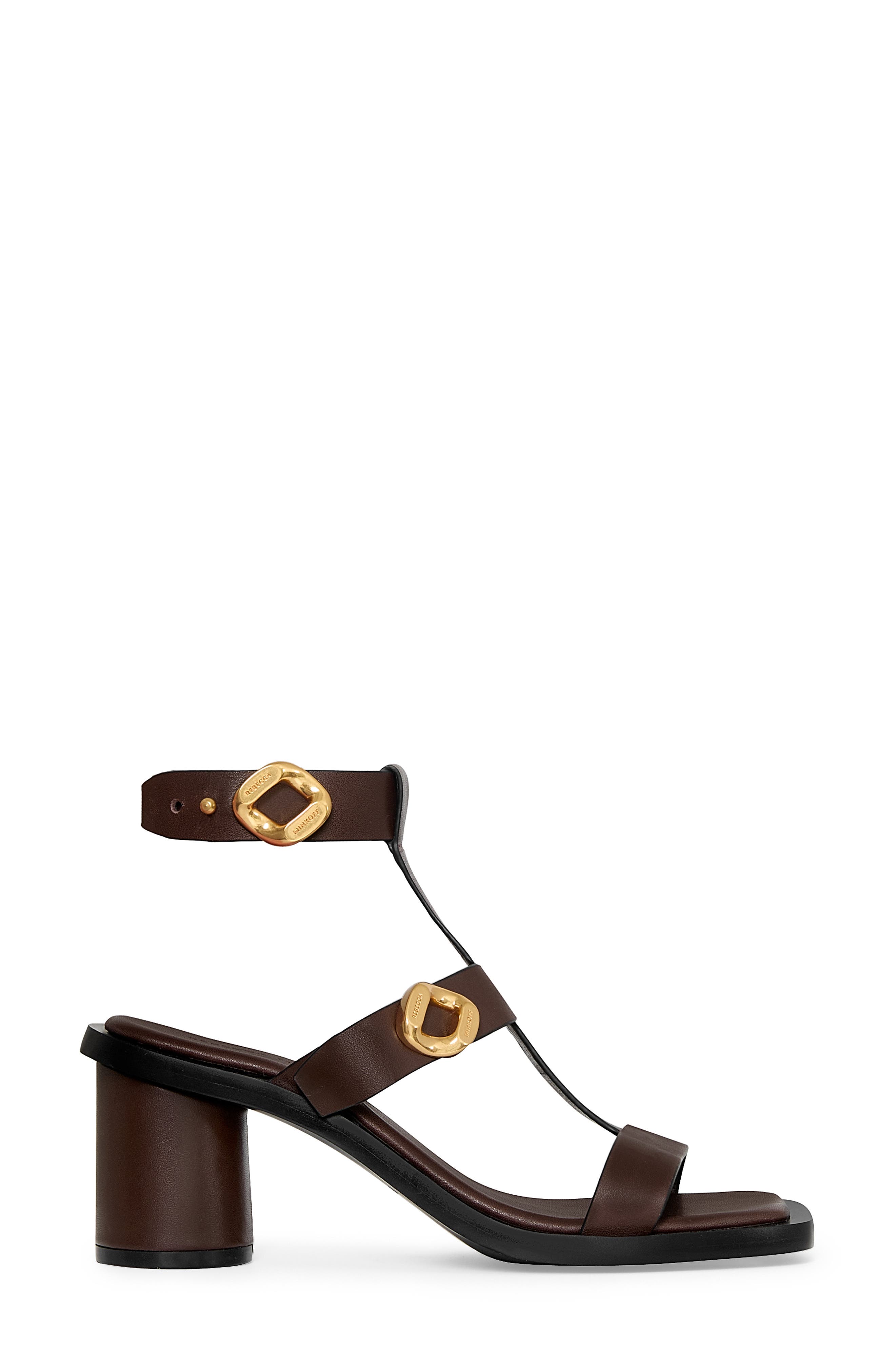 Rebecca Minkoff G City Ankle Strap Sandal, Alternate, color, Brunette