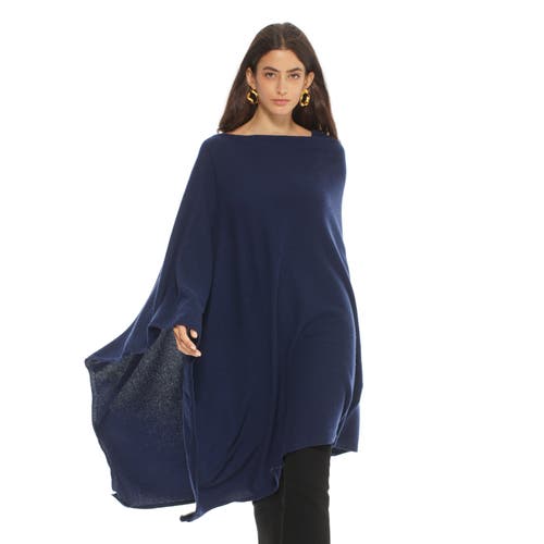 Monticelli Cashmere Pure Cashmere Long Poncho In Blue