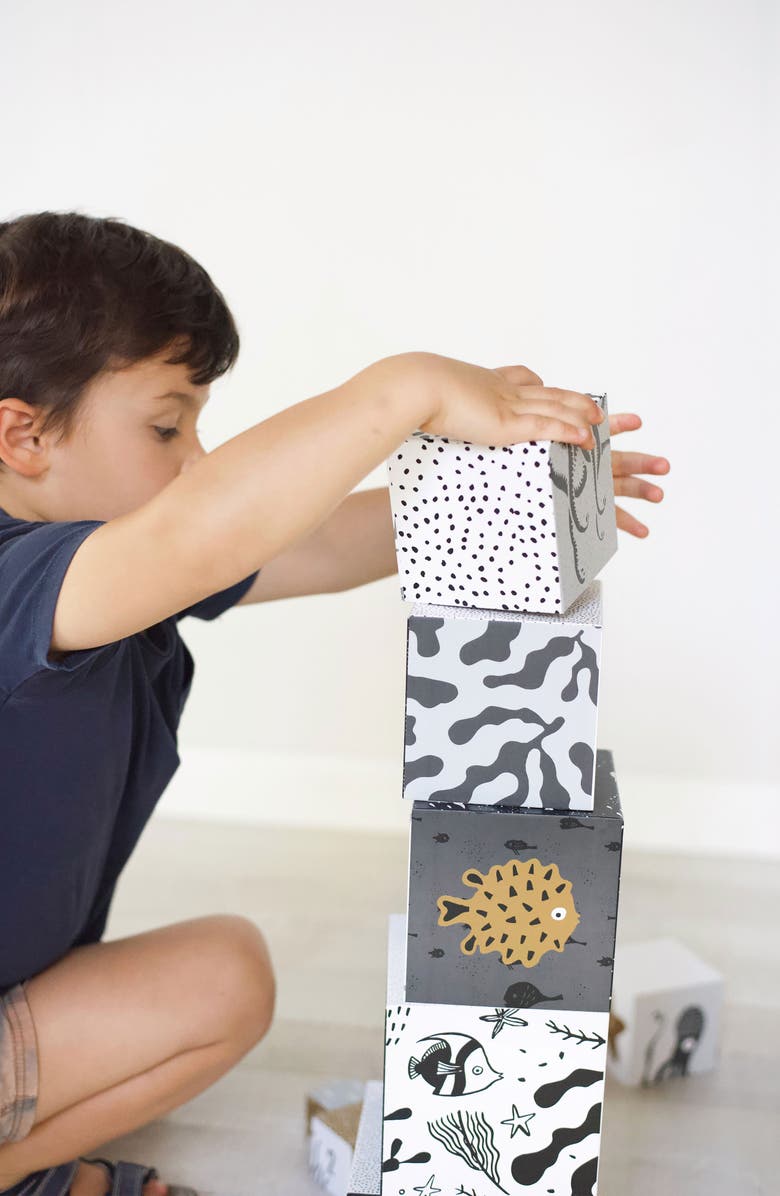 Wee Gallery Ocean Themed Wooden Tray Puzzle, Nesting Blocks and Wooden Nesting Bird Bundle, Alternate, color, Woodland