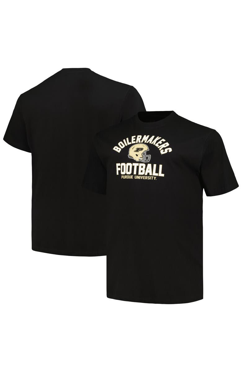 Champion Men's Champion Black Purdue Boilermakers Big & Tall Football Helmet T-Shirt, Main, color, 