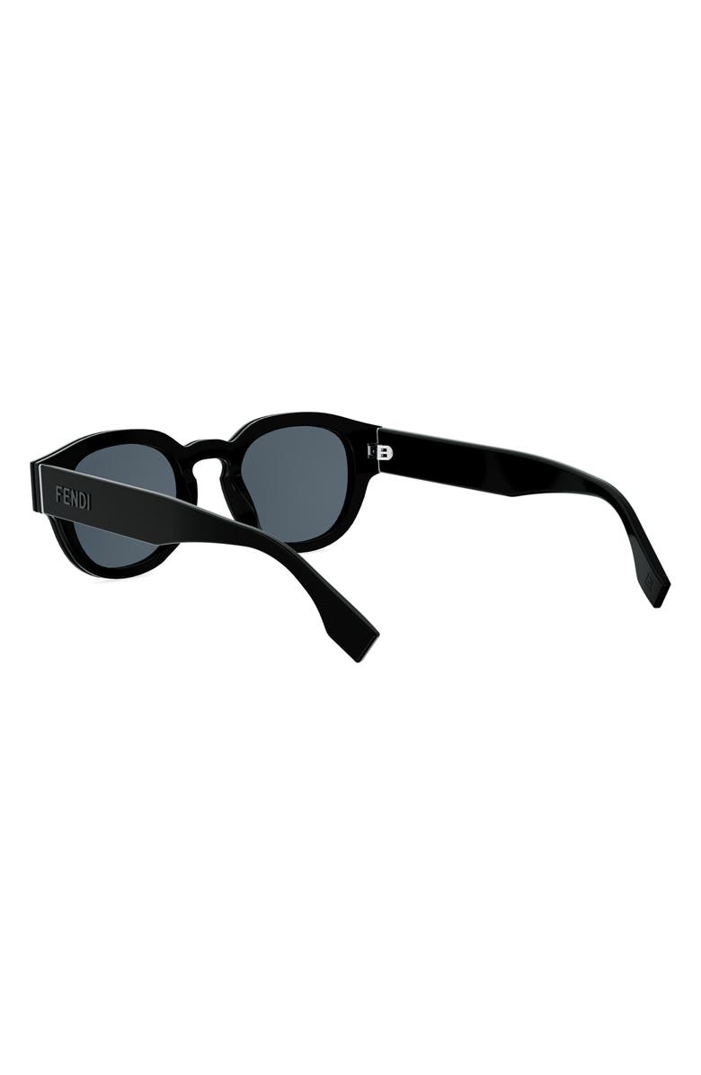 Fendi Signature 48mm Small Phantos Sunglasses, Alternate, color, Shiny Black / Smoke