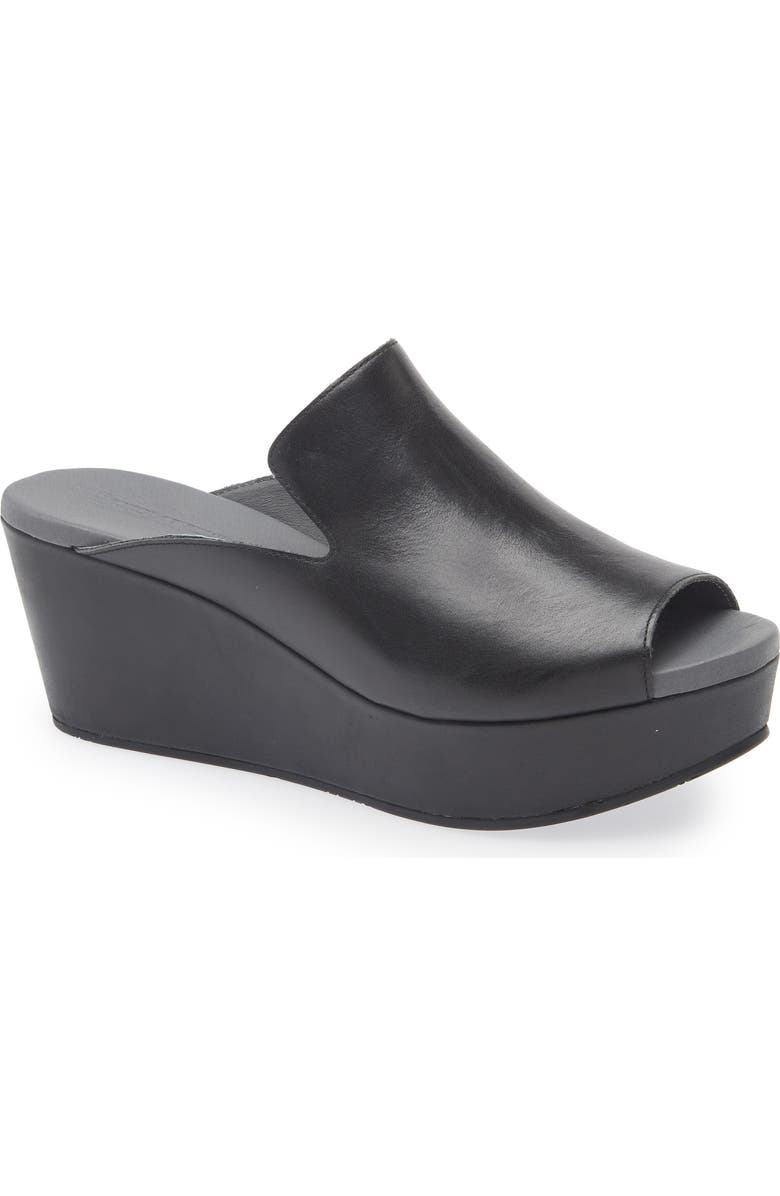 Chocolat Blu Whisper Platform Wedge Sandal, Main, color, Black Leather