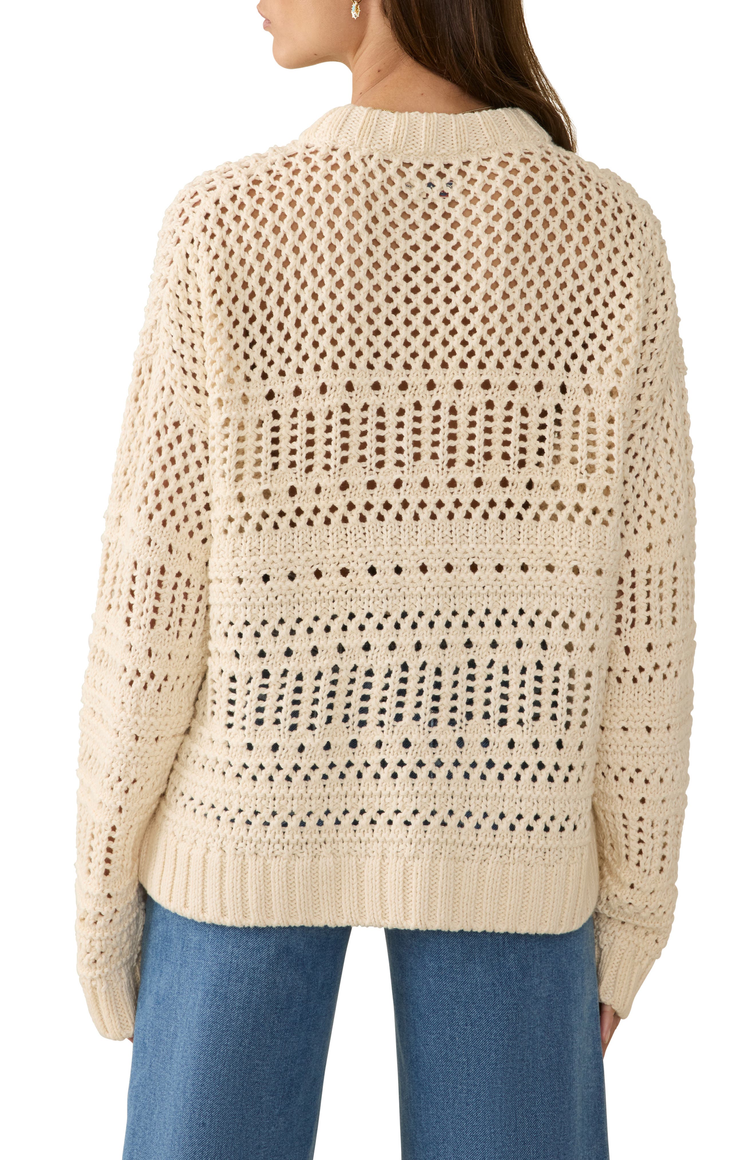 Whitecap Open Stitch Cotton Crewneck Sweater - image 2