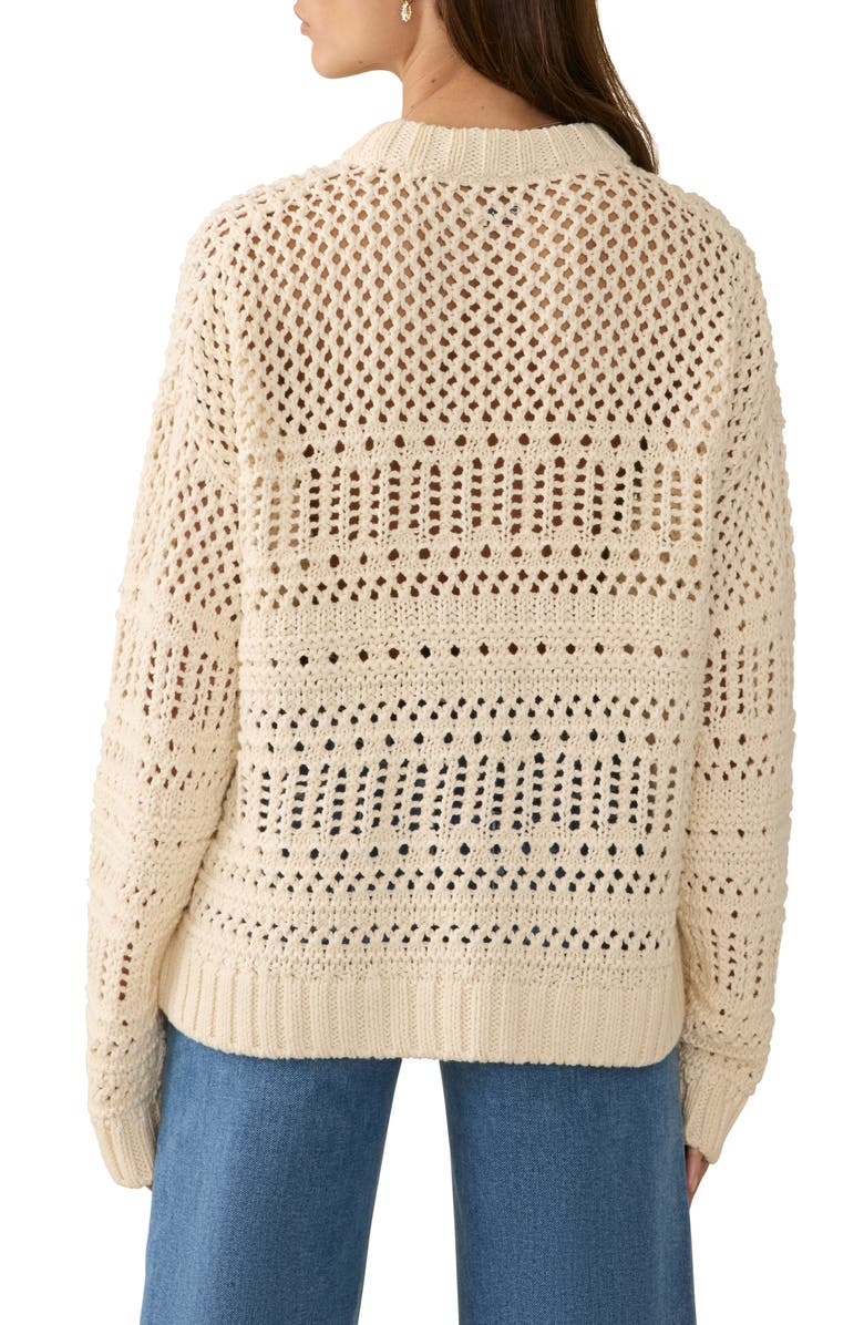 Faherty Whitecap Open Stitch Cotton Crewneck Sweater, Alternate, color, 