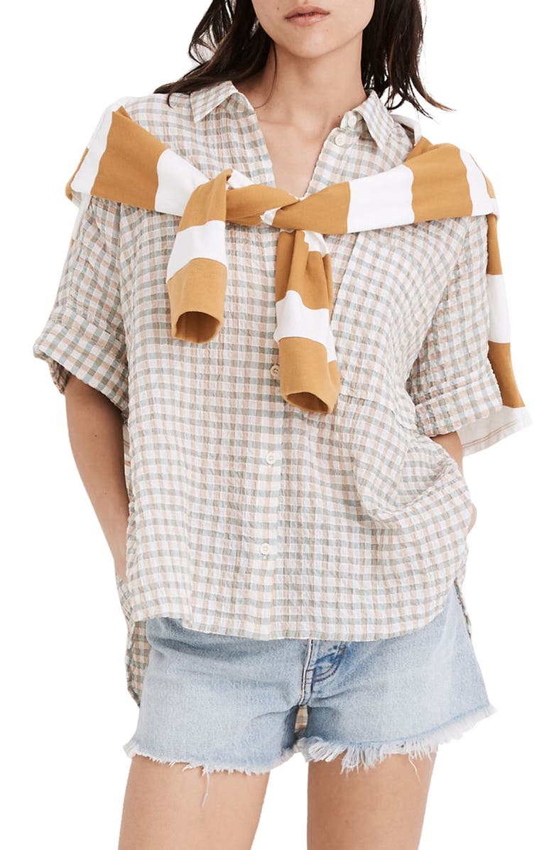 Madewell Gingham Seersucker Daily Shirt, Main, color,
