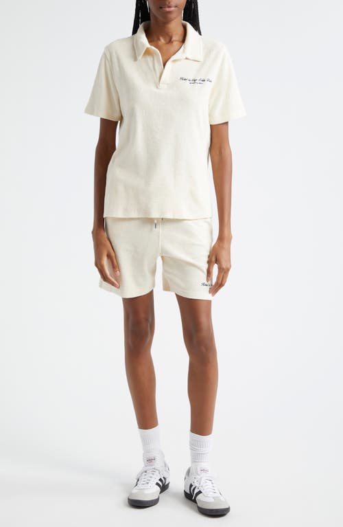 Sporty And Rich Womens Cream Eden Logo Text-embroidered Terry-cotton Shorts In Cream