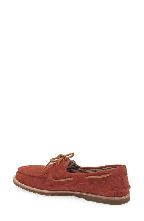 Sperry Top-sider® Sperry Authentic Original™ 2-eye Lugged Boat Shoe In Burnt Red Leather Suede