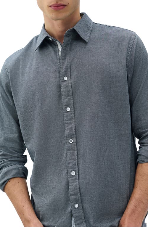 Rag & Bone Tomlin Cotton Dobby Button-up Shirt In Gray