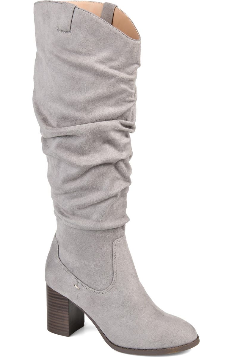 Journee Collection JOURNEE Aneil Ruched Tall Boot, Main, color, Grey