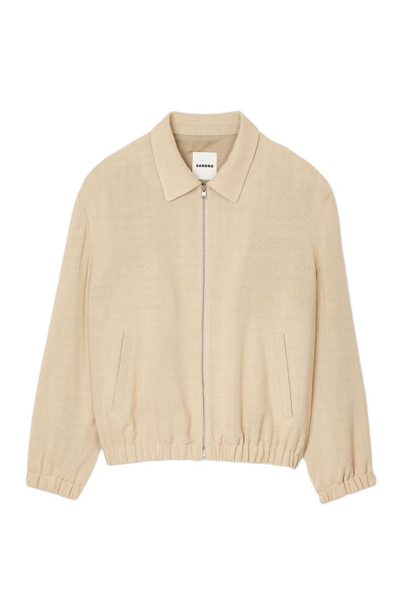 SANDRO Zip-up jacket, Alternate, color, Oats