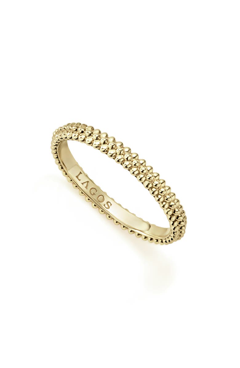 LAGOS Micro Caviar Beaded Stacking Ring, Main, color, 