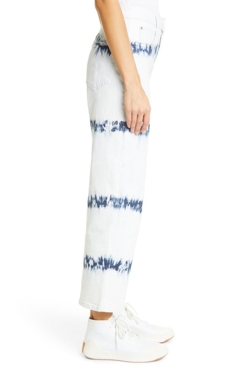 Stella McCartney High Waist Crop Tie Dye Stripe Jeans, Alternate, color,