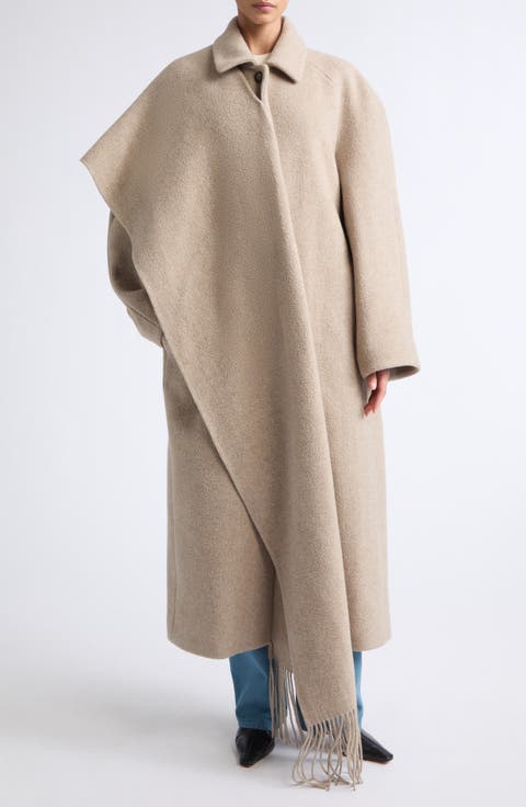 Canyon Wool Blend Coat with Scarf Detail
