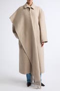 OSSOU Canyon Wool Blend Coat with Scarf Detail